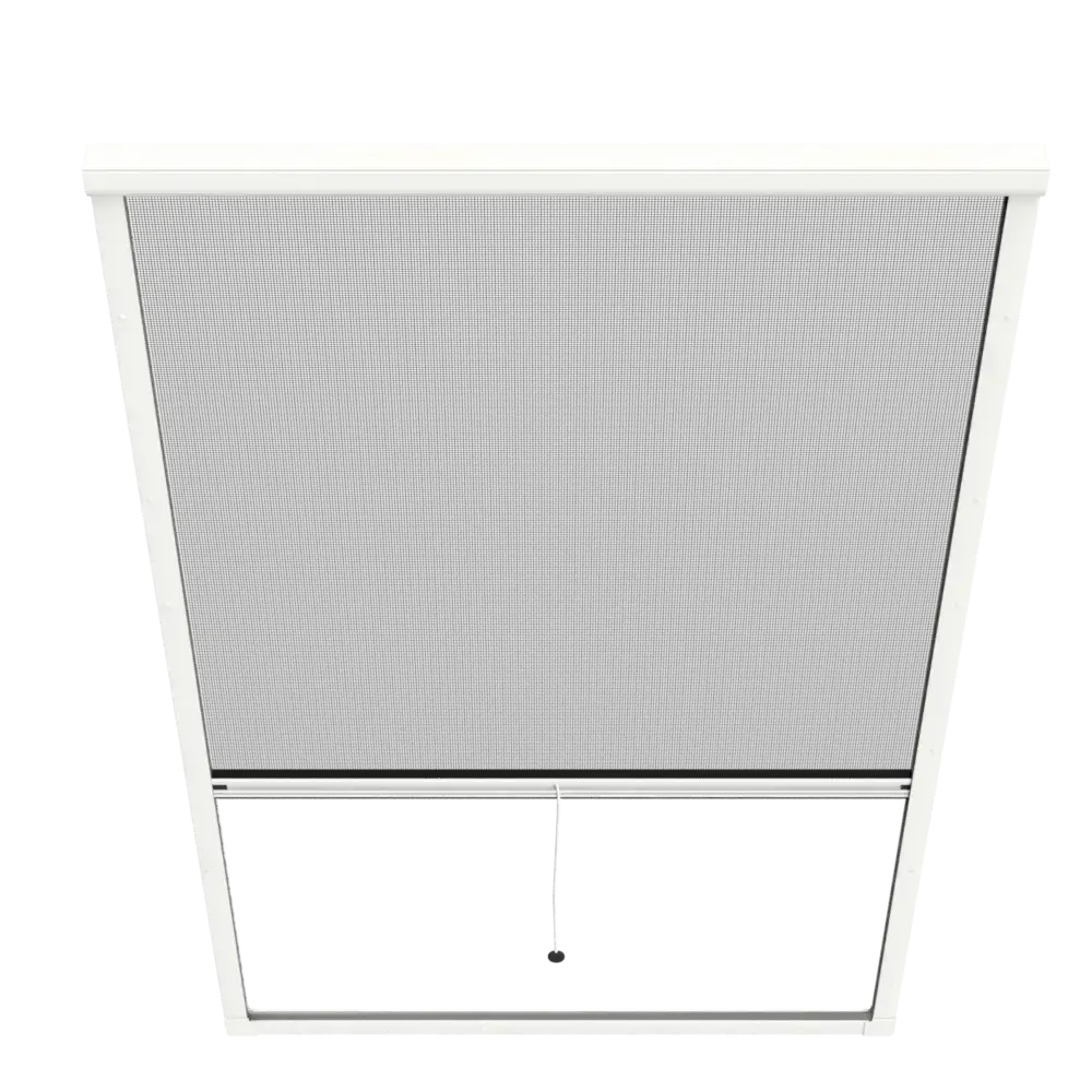 White rolled skylight mosquito net with black net