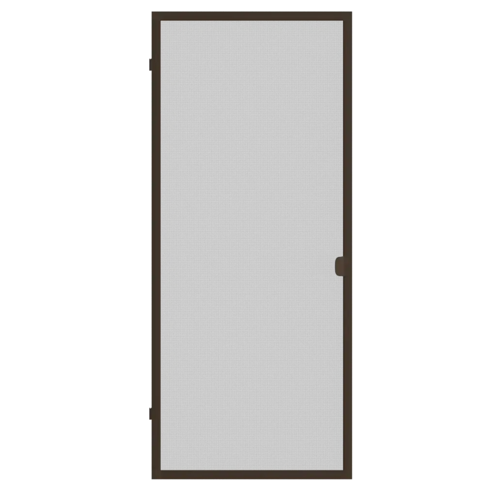 Door mosquito net in dark brown, matches doors in walnut colour