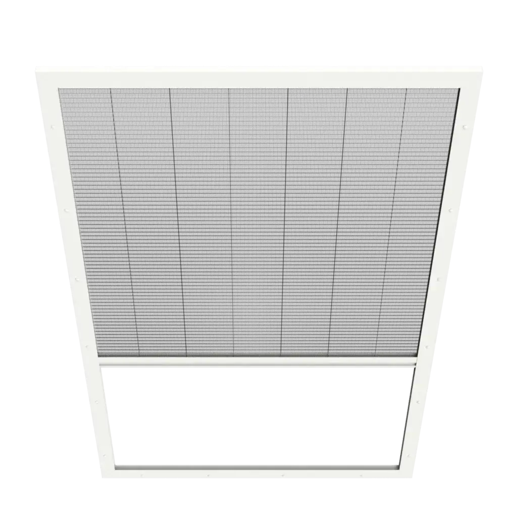 White pleated mosquito net for skylight with black net