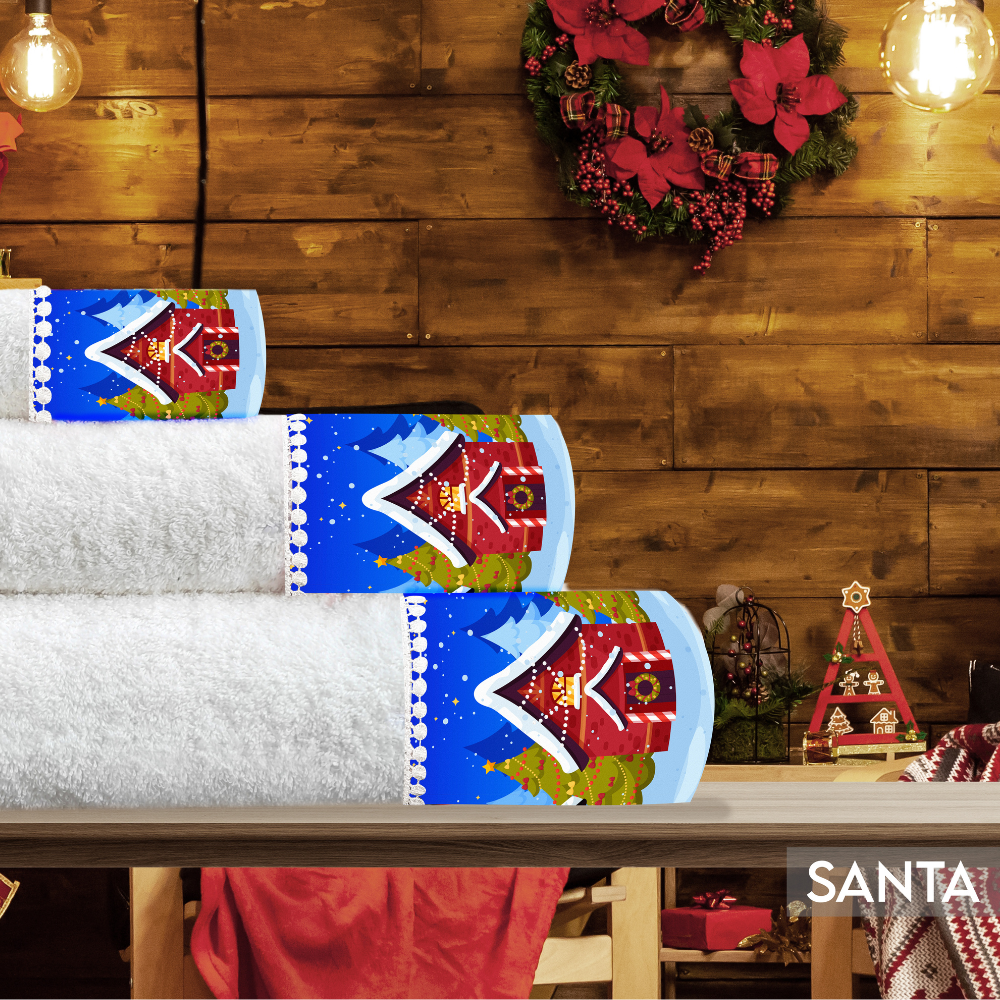 Set of 3 christmas towels - SANTA