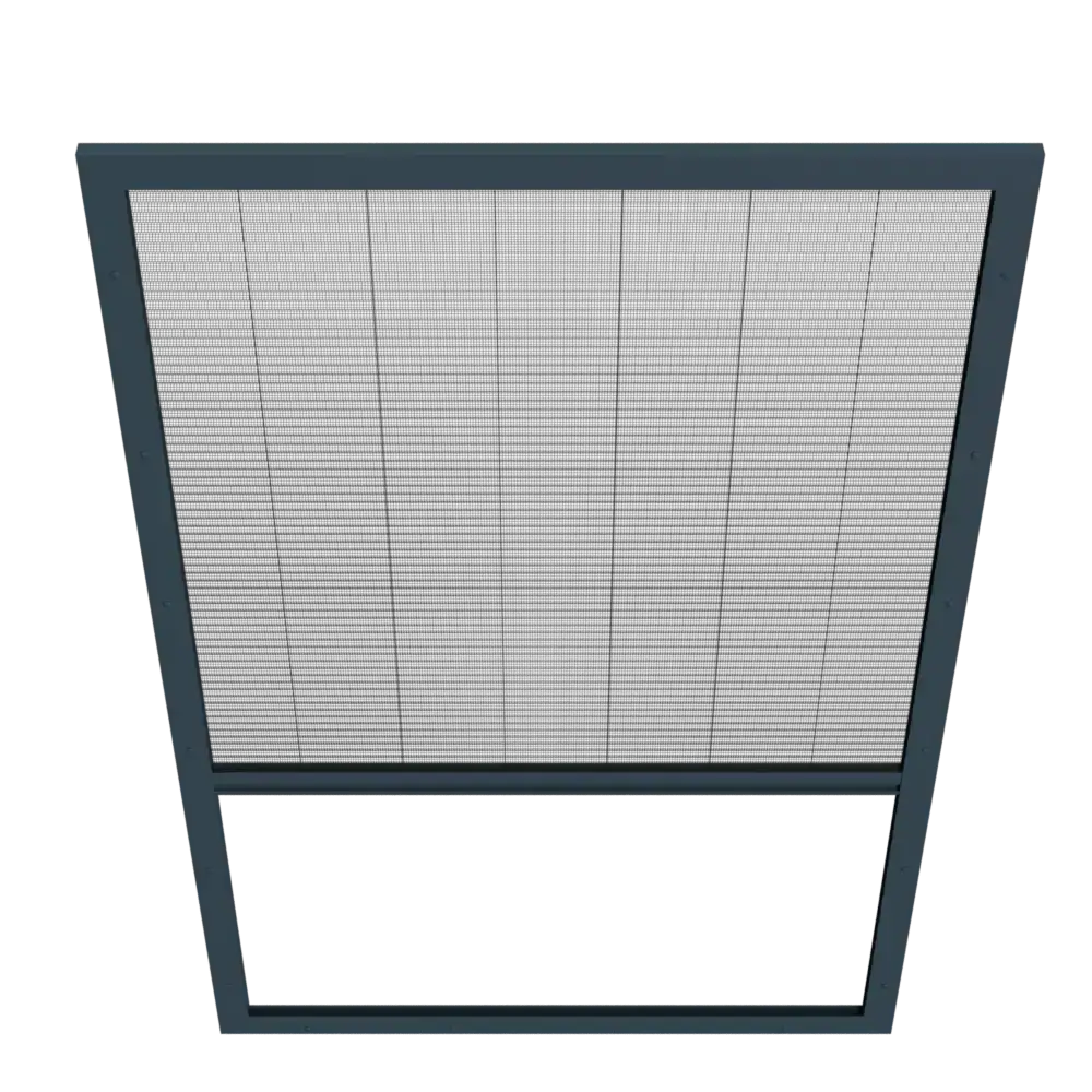 Anthracite pleated mosquito net for skylight with black net