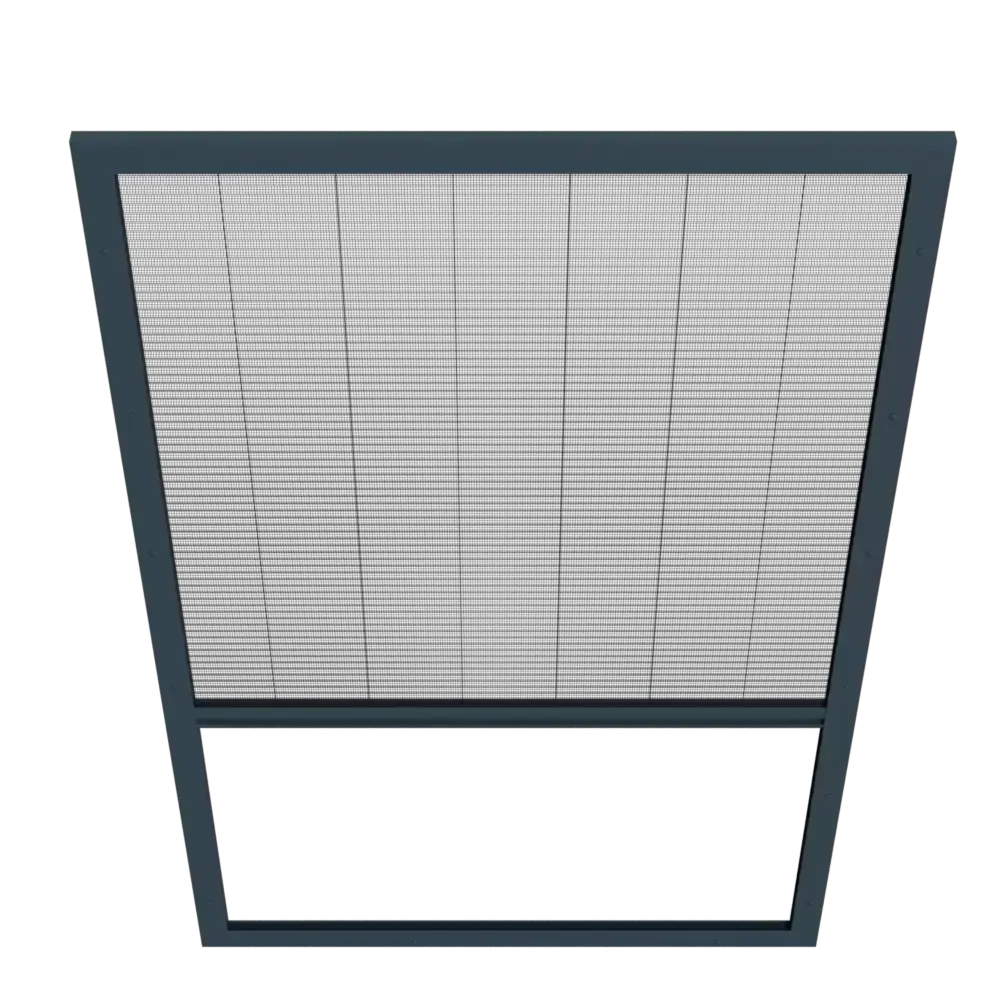 Anthracite pleated mosquito net for skylight with grey net